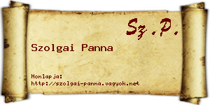 Szolgai Panna névjegykártya